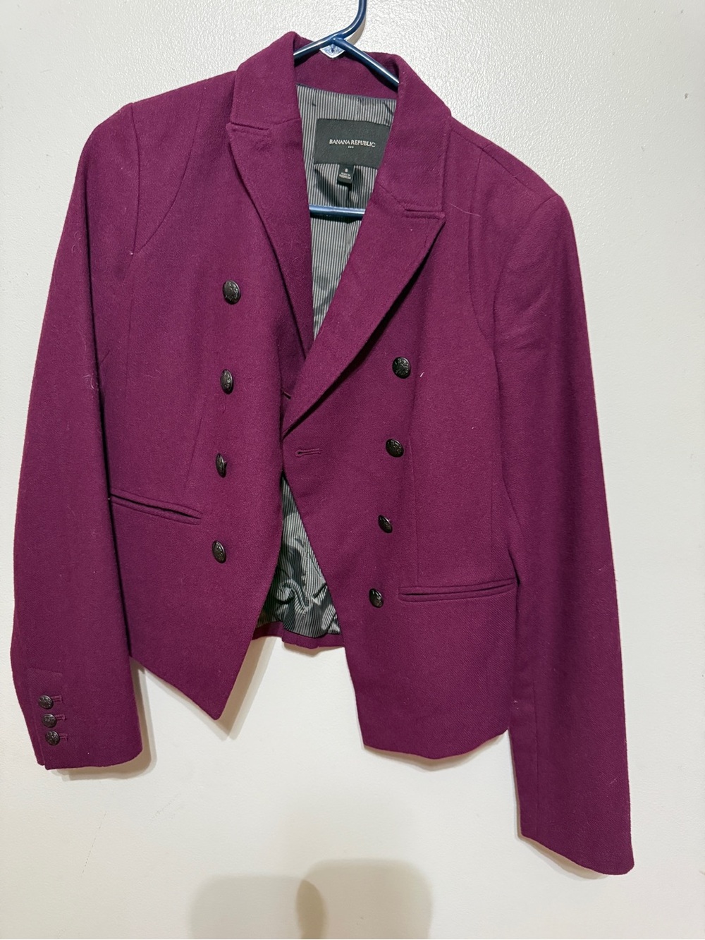 Banana Republic Women's Double-Breasted Plum Blazer Jacket